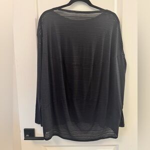 Lululemon Black Sheer Striped Top